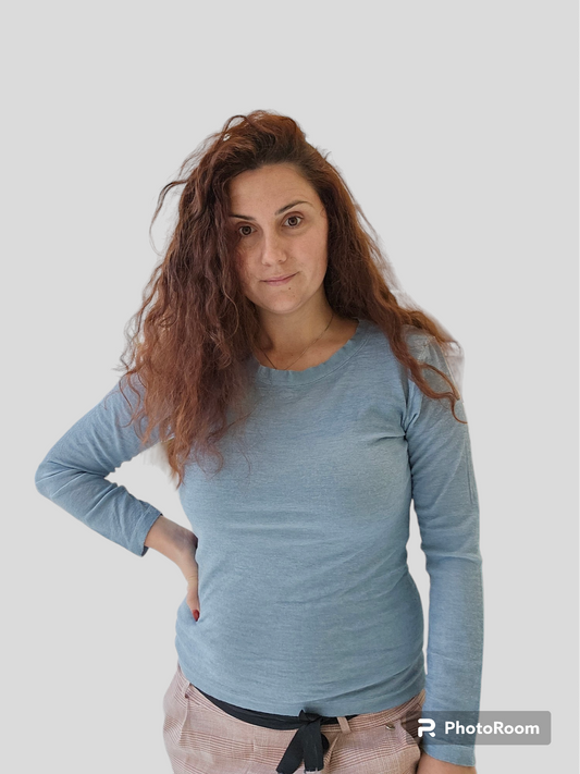 Maglia manica lunga lanaseta frutta