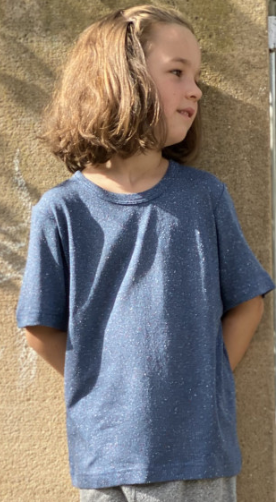 Tshirt seta buretta blu puntini